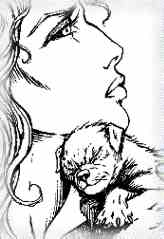 Girl and Wolf pup